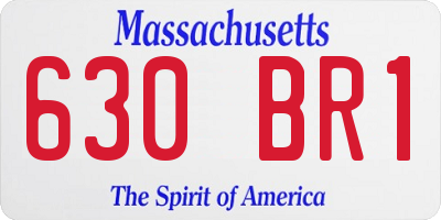 MA license plate 630BR1