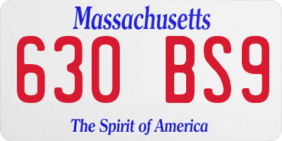 MA license plate 630BS9