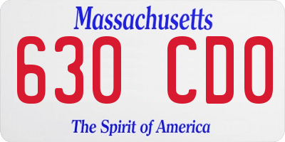 MA license plate 630CD0