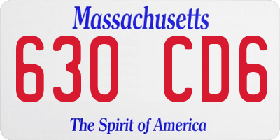 MA license plate 630CD6