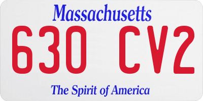 MA license plate 630CV2