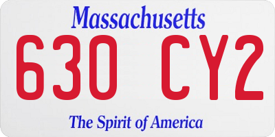 MA license plate 630CY2