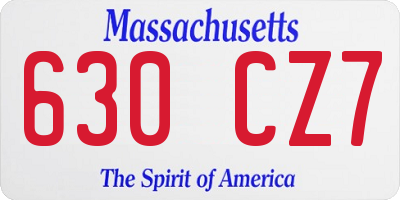 MA license plate 630CZ7