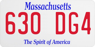 MA license plate 630DG4
