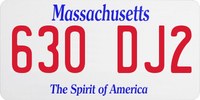 MA license plate 630DJ2
