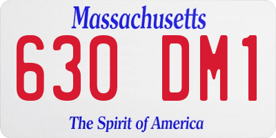 MA license plate 630DM1