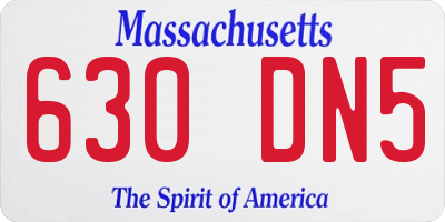 MA license plate 630DN5