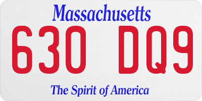 MA license plate 630DQ9