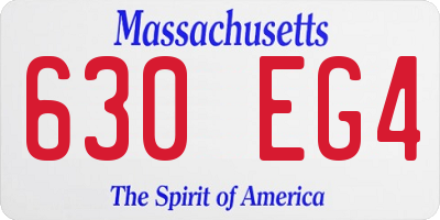MA license plate 630EG4