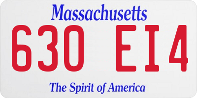 MA license plate 630EI4