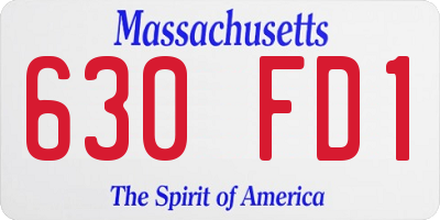 MA license plate 630FD1
