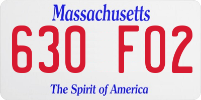 MA license plate 630FO2