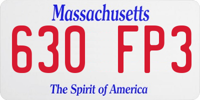 MA license plate 630FP3