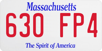 MA license plate 630FP4