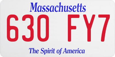 MA license plate 630FY7