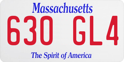 MA license plate 630GL4