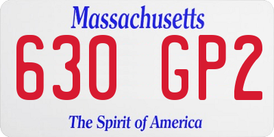 MA license plate 630GP2