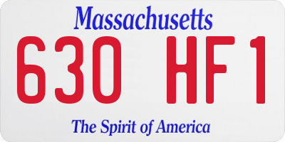 MA license plate 630HF1