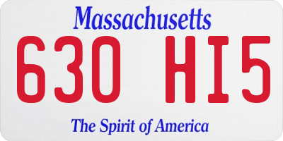 MA license plate 630HI5