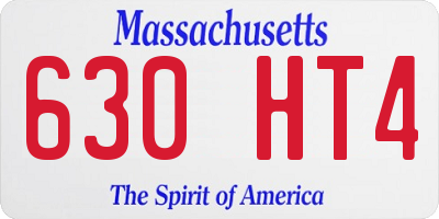 MA license plate 630HT4