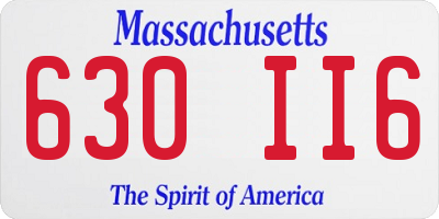 MA license plate 630II6