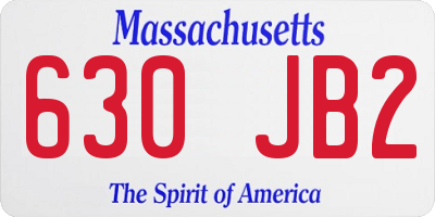 MA license plate 630JB2
