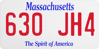 MA license plate 630JH4