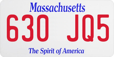 MA license plate 630JQ5