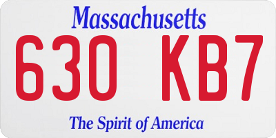 MA license plate 630KB7