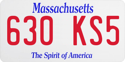 MA license plate 630KS5