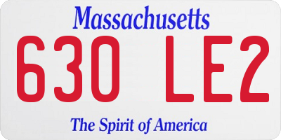 MA license plate 630LE2