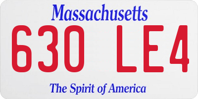 MA license plate 630LE4
