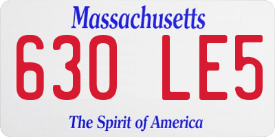 MA license plate 630LE5