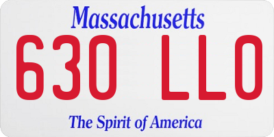 MA license plate 630LL0
