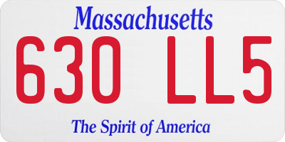 MA license plate 630LL5