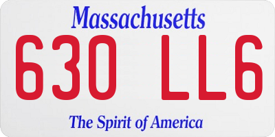 MA license plate 630LL6