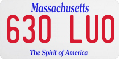 MA license plate 630LU0