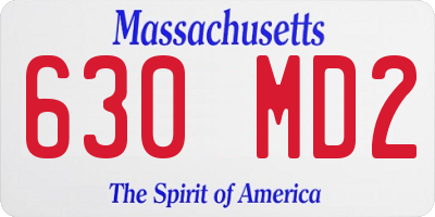 MA license plate 630MD2