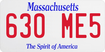 MA license plate 630ME5
