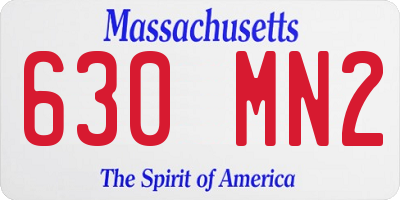 MA license plate 630MN2