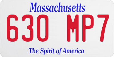 MA license plate 630MP7