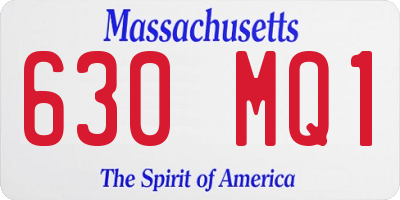 MA license plate 630MQ1