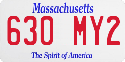 MA license plate 630MY2