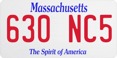 MA license plate 630NC5