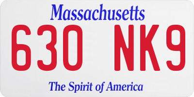 MA license plate 630NK9