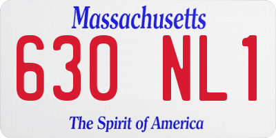 MA license plate 630NL1