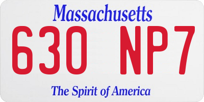 MA license plate 630NP7