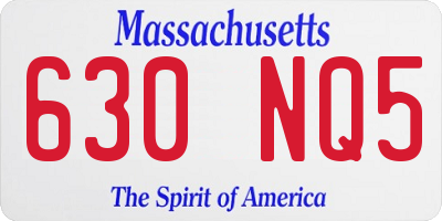 MA license plate 630NQ5