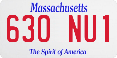 MA license plate 630NU1