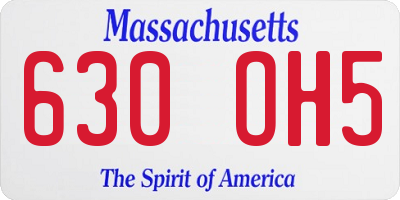 MA license plate 630OH5